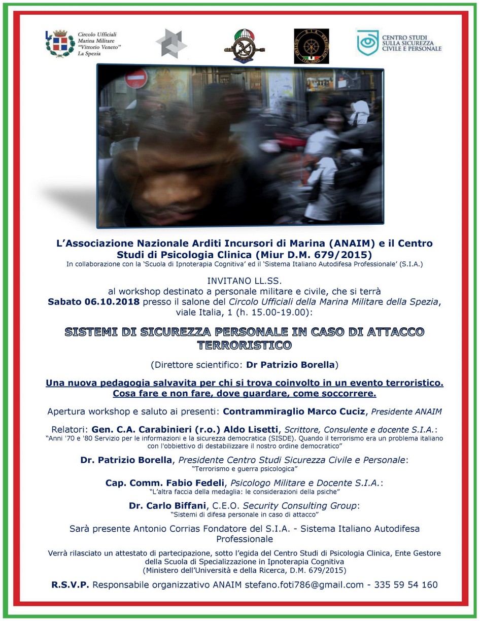 La Spezia: foto evento 6 ottobre 2018 - SIA Sistema Italiano Autodifesa  Professional